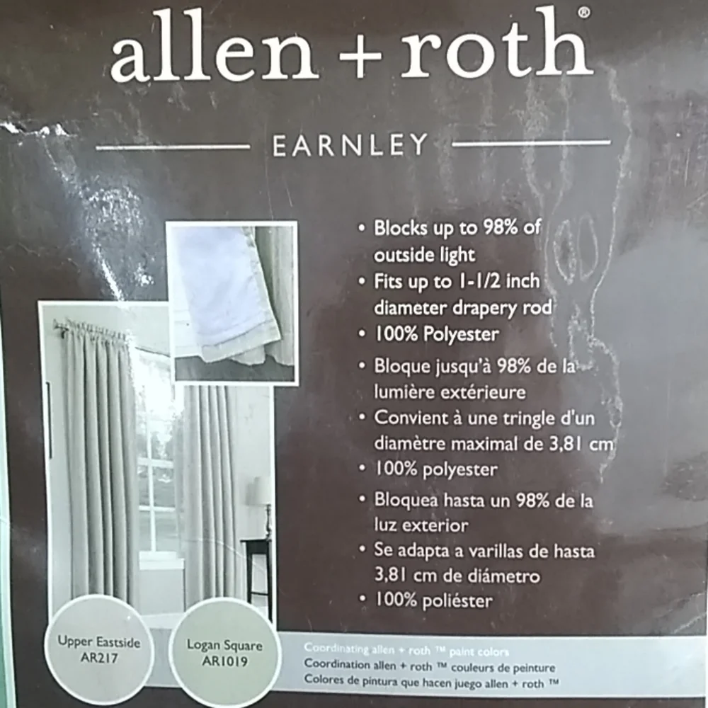 allen+roth Earnley Lined Rod Pocket Blackout pnl